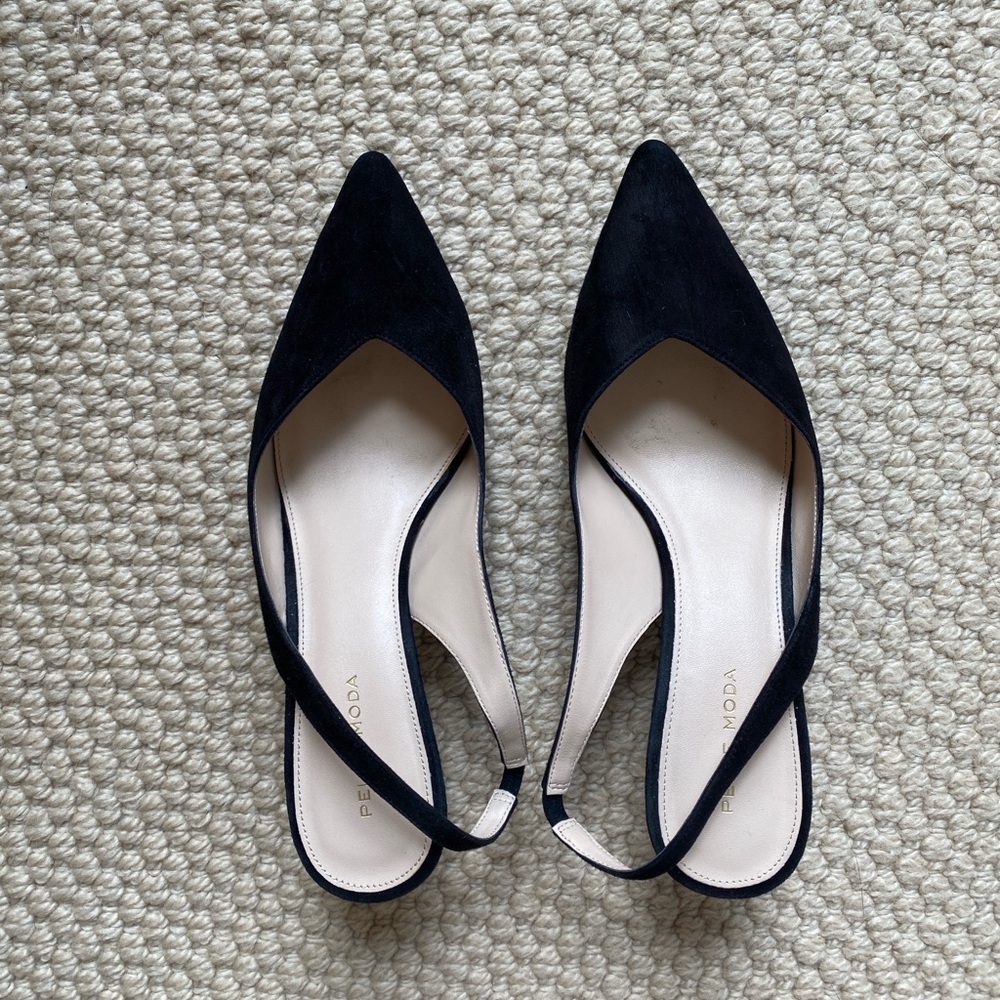 Black Pointed Slingback Heels